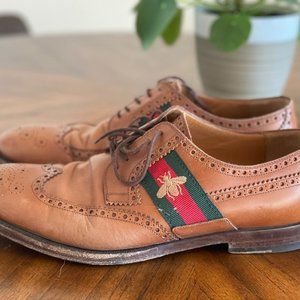 USED Gucci Oxford Brown Leather Mens' Size 11